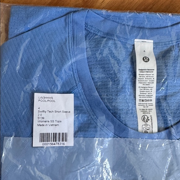 NWT Lululemon Athletica Swiftly Tech Short Sleeve 2.0 in pool size 4 - Picture 1 of 7
